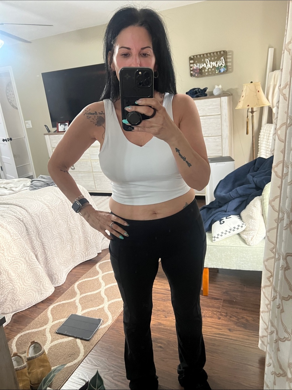 White Birch Smooth Crop Tank Top with shelf Bra and pads